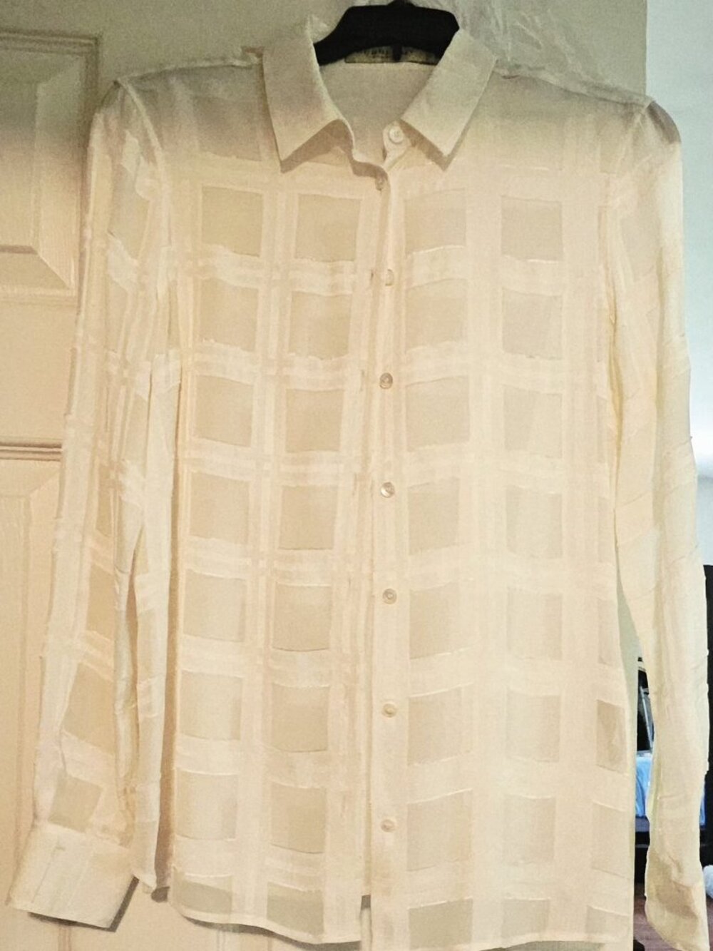Burberry Semi-sheer button down Blouse